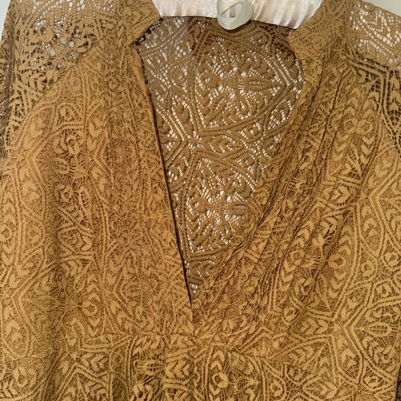 Free People Long Sleeve Dress in Gold and Brown - Picture 10 of 10